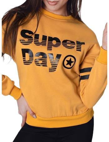 žltá dámska mikina s nápisom super day vel. XL