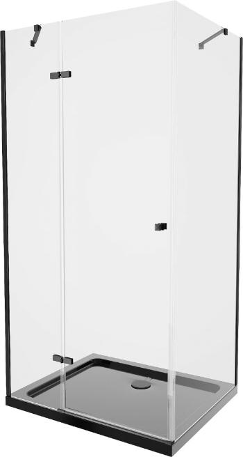 MEXEN/S - Roma sprchovací kút 120x90 cm, transparent, čierna + čierna vanička so sifónom 854-120-090-70-00-4070B