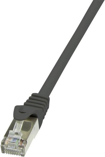LogiLink CP2093S RJ45 sieťové káble, prepojovacie káble CAT 6 F/UTP 10.00 m čierna s ochranou 1 ks