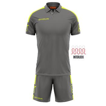 KIT PLAY GRIGIO SCURO /GIALLO FLUO Tg. L