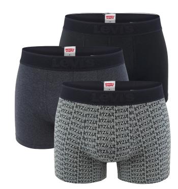 LEVI`S -  boxerky 3PACK Levi`s logo gray & black multicolor v darčekovom balení - limitovaná edícia-M (82 - 88 cm)