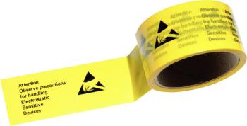 TRU COMPONENTS ESD lepiaca páska 50 m žltá, čierna (d x š) 50 m x 4.8 cm ESDBA-Y-50M