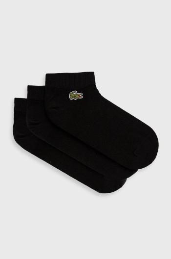 Ponožky Lacoste (3-pak) pánske, čierna farba