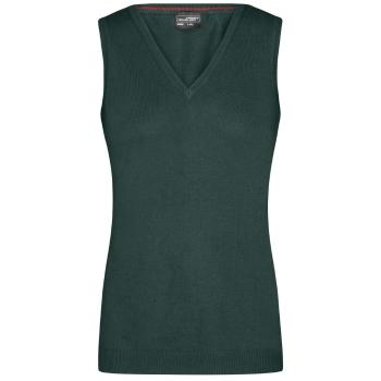 James & Nicholson Dámsky sveter bez rukávov JN656 - Lesná zelená | S