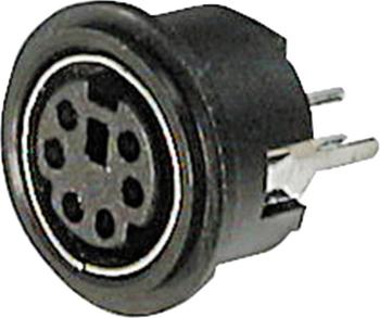 TRU COMPONENTS 1586252 mini DIN konektor zásuvka, vstavateľná vertikálna Pólov: 6  čierna 1 ks