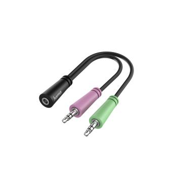 HAMA 200351 HEADSET REDUKCIA JACK 3.5 MM 4POL. NA 2X JACK VIDLICU