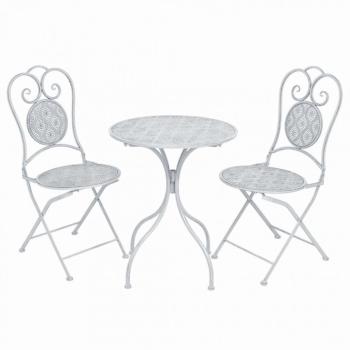 Záhradný bistro set 3 ks Dekorhome Bílá