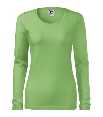 MALFINI Dámske tričko s dlhým rukávom Slim - Trávovo zelená | XXL