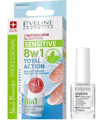 EVELINE COSMETICS SPA Nail Therapy Total Action 8v1 Sensitive Lak na nechty 12 ml