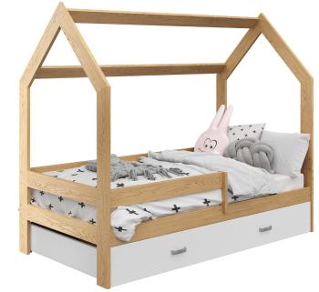 Domčeková posteľ Paula so zábranou 160 x 80 cm - borovica Domek D3 posteľ