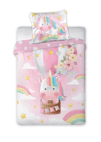 Obliečok Faro baby unicorn sheet 135x100 cm 60x40 ružová mix farieb