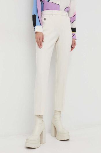 Nohavice MAX&Co. dámske, biela farba, rovné, stredne vysoký pás