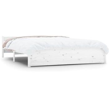 Rám postele biely masívne drevo 140 × 190 cm, 815025