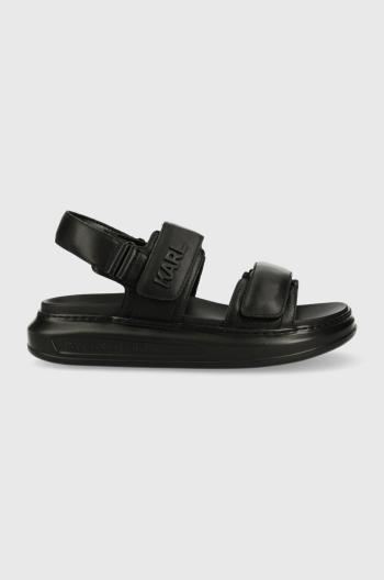 Kožené sandále Karl Lagerfeld KAPRI MENS pánske, čierna farba, KL52506