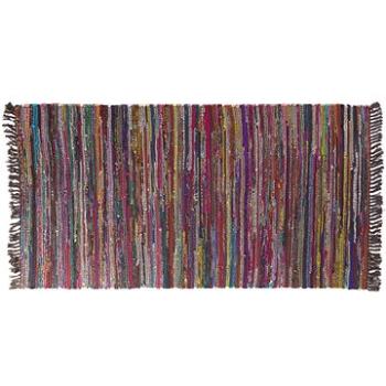 Krátko-vlasý tmavý farebný bavlnený koberec 80 × 150 cm DANCA, 55211 (beliani_55211)