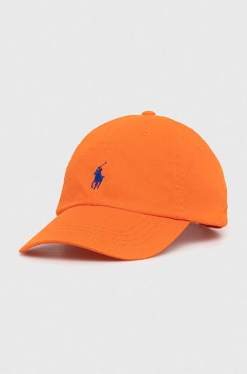 Bavlnená šiltovka Polo Ralph Lauren oranžová farba, jednofarebná