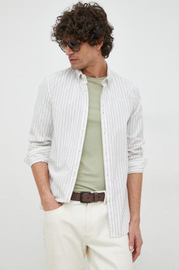 Bavlnená košeľa Pepe Jeans Lonnie pánska, biela farba, slim, s golierom button-down