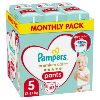 Pampers Premium Care Plienkové Nohavičky, veľkosť 5, 12kg-17kg 102 ks