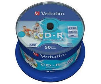 VERBATIM CD-R(50-Pack)Spindle/Inkjet Printable/52x/700MB / Non ID Branded