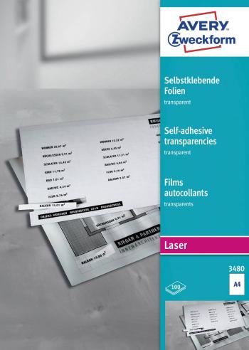 Avery-Zweckform  3480 samolepiace fólie DIN A4 farebná laserová tlačiareň , laserová tlačiareň , farebná kopírka , kopír