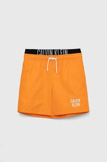 Detské plavkové šortky Calvin Klein Jeans oranžová farba