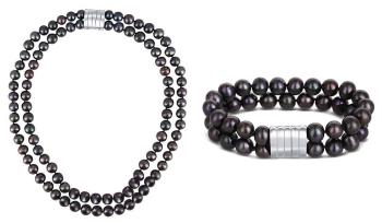 JwL Luxury Pearls Zvýhodnená perlová súprava šperkov JL0599 a JL0657 (náramok, náhrdelník)