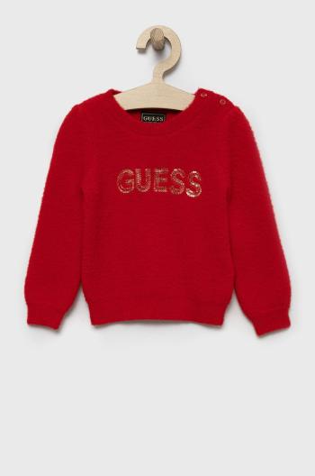 Detský sveter Guess červená farba, tenký