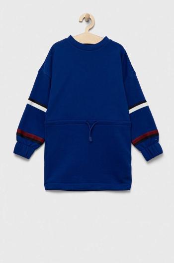 Dievčenské šaty Tommy Hilfiger tmavomodrá farba, mini, oversize