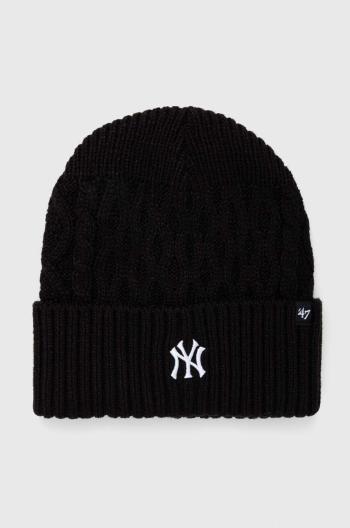 Čiapka 47 brand MLB New York Yankees čierna farba, z tenkej pleteniny