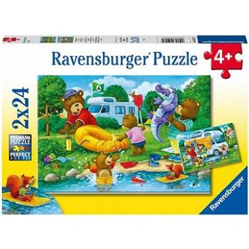 Ravensburger puzzle 052479 Medvedia rodina kempuje 2× 24 dielikov (4005556052479)