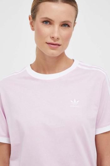 Bavlnené tričko adidas Originals ružová farba