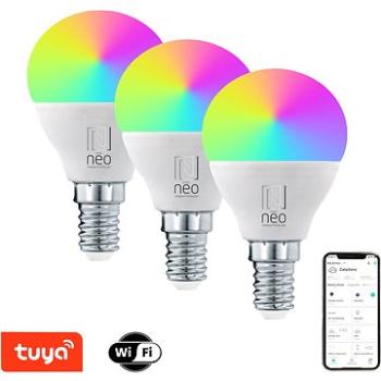 Immax NEO LITE Smart 3× žiarovka LED E14 6 W RGB + CCT farebná a biela, stmievateľná, WiFi, P45 (07745C)