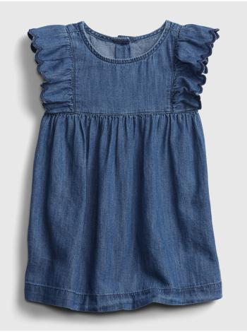 Baby šaty denim ruffle dress Modrá