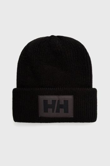 Čiapka Helly Hansen HH BOX BEANIE čierna farba, z hrubej pleteniny, 53648