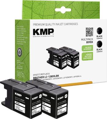 KMP Ink cartridge náhradný Brother LC-1280, LC1280XLBKBP2DR, LC-1280XLBK kompatibilná Dual čierna B59DX 1524,4021