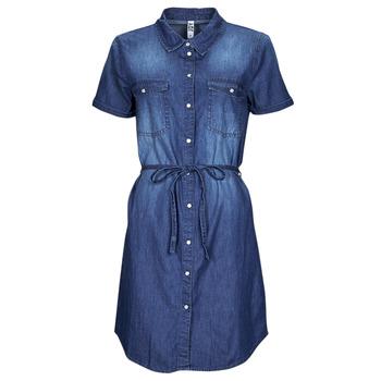 JDY  Krátke šaty JDYBELLA S/S SHIRT DRESS  Modrá
