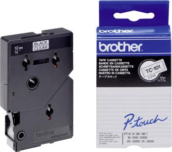 páska do štítkovača  Brother TC TC-101  Farba pásky: priehľadná Farba písma:čierna 12 mm 7.7 m