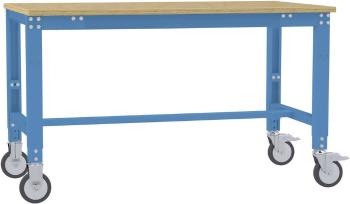 Manuflex AU7355.5012 Špeciálny mobilný pracovný stôl UNIVERSAL s doskou z multiplexu, š xhxv = 1500 x 800 x 752-972 mm