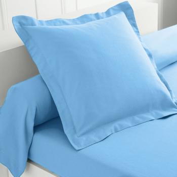 Blancheporte Jednofarebná flanelová posteľná bielizeň zn. Colombine nebeská modrá obliečka na vank. 50x70cm+lem