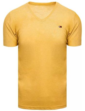žlté tričko s výšivkou a výstrihom do v vel. M