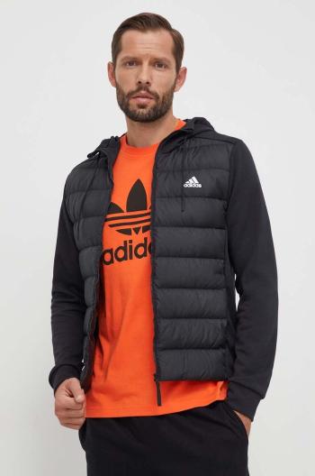 Páperová bunda adidas pánska, čierna farba, prechodná, HZ4430