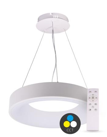 T-LED SMART TUYA Biele závesné LED svietidlo guľaté 600mm 60W CCT s DO 105571