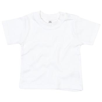 Babybugz Jednofarebné dojčenské tričko - Biela | 0-3 mesiacov