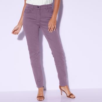 Blancheporte Farebné džínsy s push-up efektom, malá postava purpurová 46