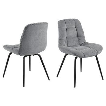 Design Scandinavia Jedálenská stolička Katja (SET 2ks), textil, sivá (A1004286)