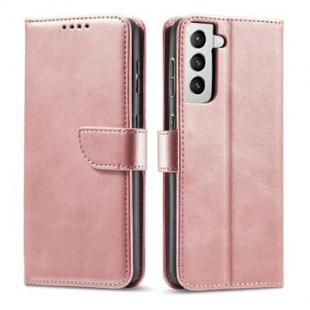 MG Magnet knižkové kožené puzdro na Samsung Galaxy S21 Ultra 5G, ružové