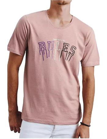 Ružové pánske tričko s nápisom rules vel. XL