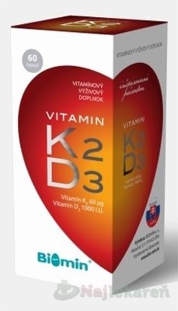 BIOMIN VITAMIN K2 + D3 1000 I.U., 60 ks