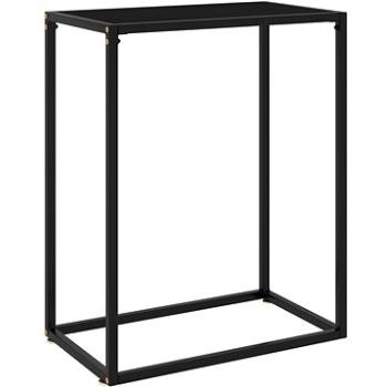Konzolový stolík čierny 60 × 35 × 75 cm tvrdené sklo (322804)