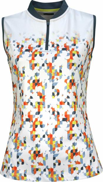 Callaway Womens Sleeveless Engineered Fading Shift Geo Polo Brilliant White M